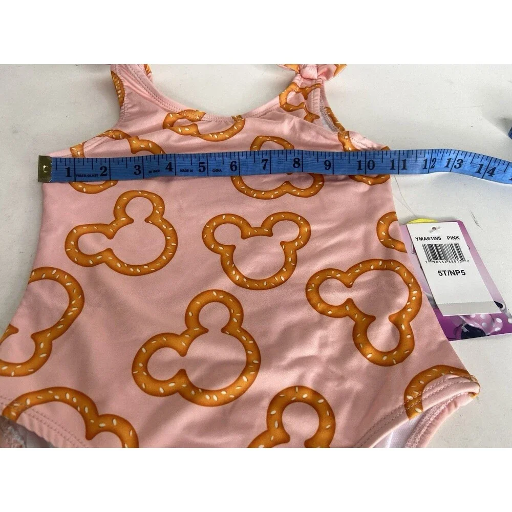 Disney Mickey Minnie Mouse Pretzel One Piece Swimsuit Swimwear Toddler Girls 5T
